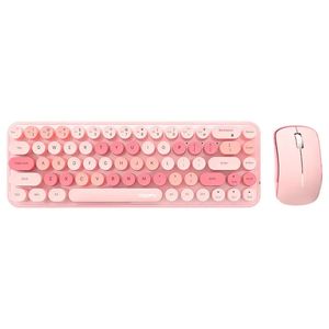 MOFII bezprzewodowa klawiatura i myszy Śliczna kolorowa 68 okrągła klawiatura Keycap Compact dla laptopa komputerowego 240529