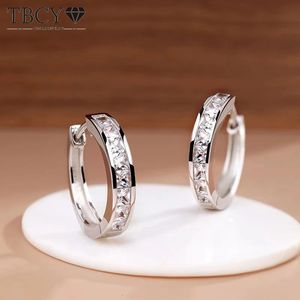 TBCYD Square High Carbon Diamond Hoop Earrings for Women S925 Silver 18K White Gold Plated Sparkling Fine Jewelry Christmas Gift 240529