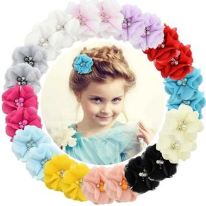 Haarzubehör 1 PCs Baby Haare Feste Chiffon Blumenklammern Neugeborene Baby Mini Haarklammern Haarzubehör Kinder Haare Barrettes Mädchen Clips 829 Y240529