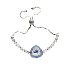 Bracelets de charme Design 2 5mm Cadeia de tênis cz roxa clara colorf Stone Turkish Evil Eye Bracelete para mulheres Drop Drop Delive