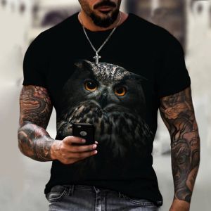 Brand Men's Shirt Exclusive Design Animal World Owl Summer Bird Eagle Crewneck T-shirt 3D HD Print Loose Oversized Size Clothing