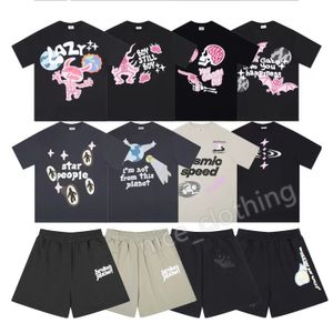 壊れたプラネットデザイナーTシャツラグジュアリーTシャツメンズショーツサマーカジュアルティーハイストリートブランドクルーネック短袖フォームレタープリントコットン服