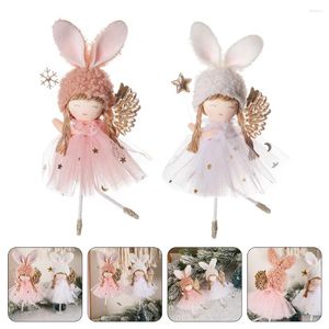 Decorative Figurines 2 Pcs Angel Pendant Pink Ornaments Christmas Tree Outdoor Decorations Personalized Halloween Yard The