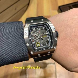 손목 시계 RM 디자이너 시계 고품질 고급 시계 와인 배럴 모양 티타늄 케이스 사파이어 미러 41G9