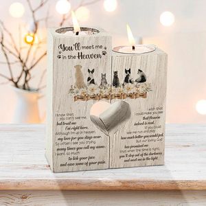 Candle Holders Handicrafts Heart-shaped Holder Creative Wooden Ornaments Wood Candlestick Souvenir Decorations Gift For Daughter & Lover