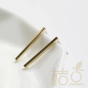 Серьги -шпильки латунные базовые прямоугольные сережки с серьги из нержавеющей стали - 20x1x1mm (4222c)