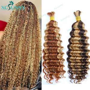 Hair Wefts Loose human hair for weaving high gloss deep waves double stretched loose human hair bundles for weaving wholesale without straps Q240529