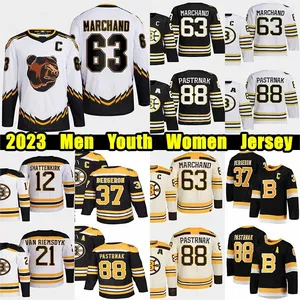 88 David Pastrnak 100 -jähriges Jubiläum Hockey Trikot Patrice Bergeron Charlie McAvoy Jake DeBrusk Shattenkirk Jeremy Swayman Brad Marchand Linus Ullmark Trikots