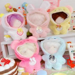 Doll Apparel 10cm Doll Clothes Cartoon Animal Jumpsuits Changing Dressing Game Replacement Outfit Hairy One-piece Garment DIY Doll Accessory Y240529