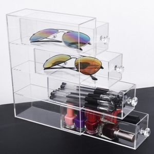 Multifunction Clear Acrylic Makeup Organizer Storage Box Portable Make Up storage drawer Glasses pen Cosmetic display box1 309m