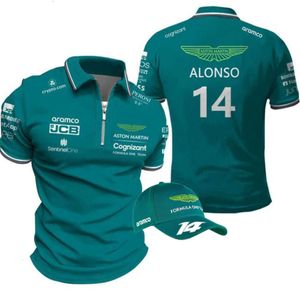 2024 남성 티셔츠 F1 Aston Martin Polo Spanish Racer Fernando 14 셔츠 고품질 의류가 배송 될 수 있습니다.