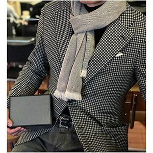 Ternos masculinos 1 PCs British Style Fashion Houndstooth Blazers Slim Fit Business Office Vester Suit Jacket Formal Wear Tuxedo