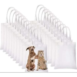 Tote Party Part Sublimation White Blank Canvas Grocery Bags для украшения и DIY Создание DHL New U0526