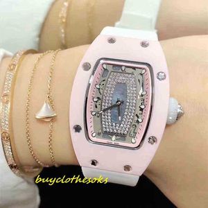 손목 시계 RM 디자이너 시계 고품질 고급 시계 와인 배럴 모양 티타늄 케이스 Sapphire Mirror E0NE