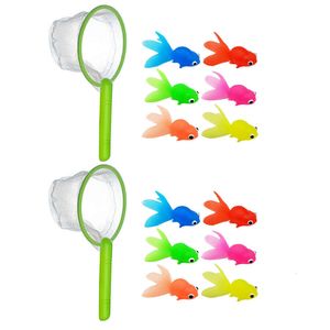 2 Sets Soft Rubber Goldfish Suit Kid Bath Toys TPR Fishing Aquarium Plastic Storage Kids Ornament Game Children Educational L2405