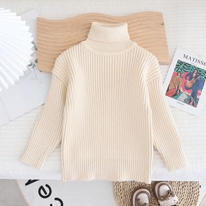 Children Winter Turtleneck Sweater Knitted Soft Pullovers Solid Jumpers Basic Soft Sweaters for Girls Muti-Color Boy Top GY09181