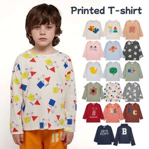 2023 Ins Autumn/Winter Baby Boys and Girls Trendy Cool Top Cartoon Cute Long Sleeve Bottom Shirt Children's T-Shirt L2405