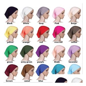 Bandanas 30cmx24cm islamico musulmano capo sciarpa sciarpa di cotone mercerizzato sottoscala eter coperte copriposti taponi semplici hijabs hijabs drop driv dhc8w