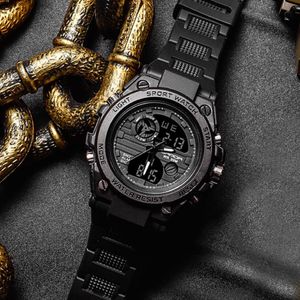 Wristwatches SANDA Style Men Digital Watch Sports Quartz Watches Fashion Waterproof Electronic Wristwatch Mens 236K