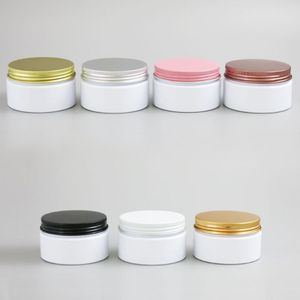 Storage Bottles & Jars 24pcs lot 100g White Cosmetic Jar Containers Skincare Cream 100ml For Cosmetics Packaging Plastic With Metal Lid 193l