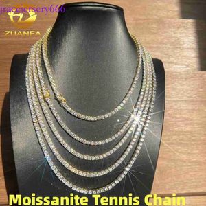 Fabrikspris fina smycken 2mm 3mm 4mm 5mm S Sterling Sier GRA Certificate D-VVS Diamond Moissanite Tennis Chain Halsband