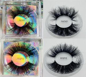 8D 25mm mink hair lashes long fluffy wispies fake eyelashes extension cruelty-free handmade lash eyelash packaging wispy square box packing messy styles3666882