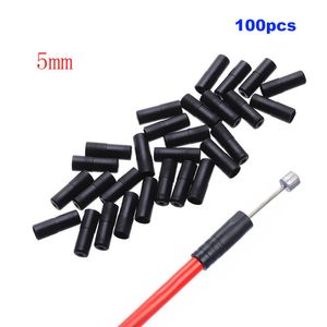 100pcs 4/5mm de bicicleta de montanha alojamento Ferrules crimps tampas finais do cordão Tampas de cabo do desviador Tampa de freio Shifter Tampa