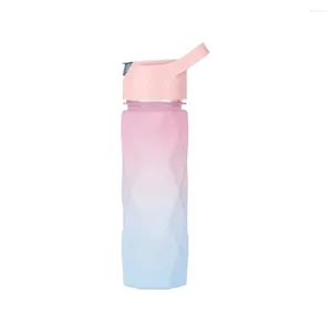 Vattenflaskor PC Stay Hydrated Portable Cup och Embedded Straw Food Grade Material är mer lugnande rosa blå gradient