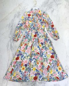 2021 Milan Runway Dress Floral Print Straps Long Maxi Dress Designer Long Sleepes Bohemian Long Dress 2021153535401