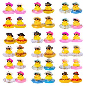 2 Set Mini Rubber Duckies Toy Dashboard Yellow Jeep Duck Party Favor Dekoracja Dekoracja
