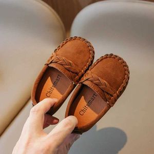 Flat shoes Size 21-30 Kids Flats Spring Autumn Children Slip-on Shoes Boys Loafers Casual Shoes Girls Moccasins Soft PU Leather Shoes WX5.28