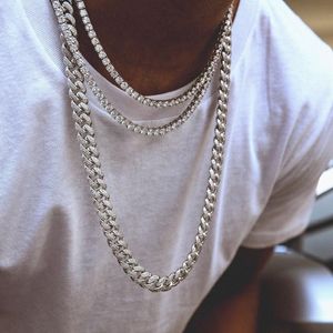 USA Hot Seders Mens Hip Hop Choker Chepe Counglace Tennis Chain Miami Micro Pave Cz Cuban Link Chain Layer Cool Iced Out Chains 238y