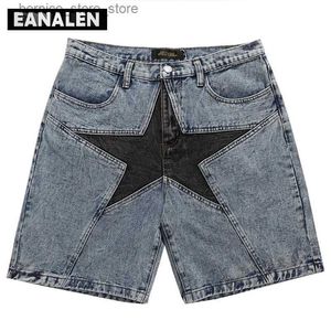 Men's Shorts Harajuku Vintage Star Pattern Denim Shorts Mens Oversized Street Come Rock Gothic Bermuda Casual Sports Basketball Shorts Q240529