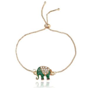 Charm armband mode emaljen lycka till elefant för kvinnor hamsa hand kärlek bokstav kalkon blå ond ögon guldkedjor armband smycken dr dhyvw