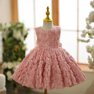 Детская одежда Детская принцесса безмолвное розовое платье с мяча