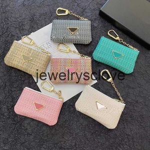 Designer Keychain Brand Key Bag Light Luxury Weaving Texture Zero Plånbok Dragkort Kort Bag Storage Universal Keychain Plånbok