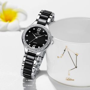 Star Diamond Ceramic Bezel Quartz Meaningful Womens Watch Comfortable Bracelet Hardlex Ladies Wrist Watches 236B