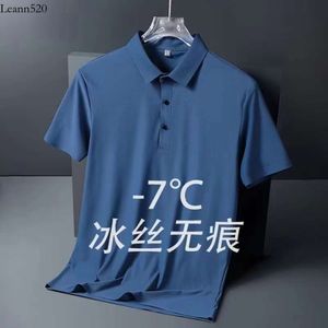 Ice Silk Traceless Polo Summer Thin Business Casual High Elastic Breathable Short Sleeve Flip Neck T-shirt Men's Shirt