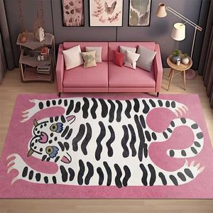카펫 침실 홈 카펫 호랑이 깔개 귀여운 동물성 깔개 거실 장식 아이 바닥 매트 alfombra tigre tapetes quarto