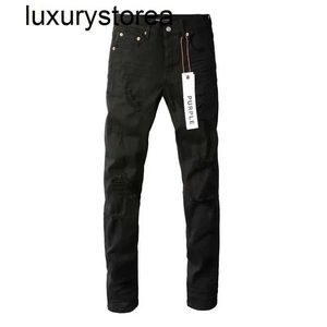 Jeans viola American High Street Black Anganited 9022 2024 New Fashion Trend Jeans di alta qualità