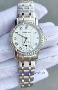 Aeipre Watch Luxury Designer Womens Watch 18k Platinum Manual Mechanical Watch Womens Watch with Diamonds at the Back YTIK