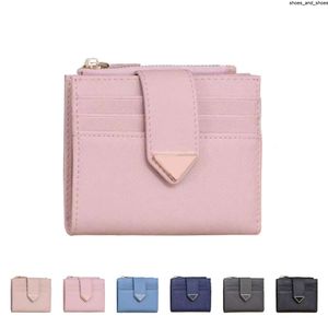 Fashion Man Metal Triangle Passport CardHolders Keychain Luxury Designer Lady Pink Coin Purse Key Wallet Id Card Holders With Box Woman Leather Card Case Wallet