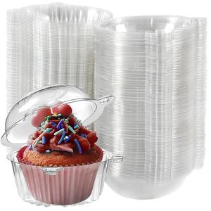 100Pcs Clear Cupcake Box Dessert Cake Slice Container Holder Muffin Bakery Boxes Wedding Birthday Party Supplies Baby Shower 240529