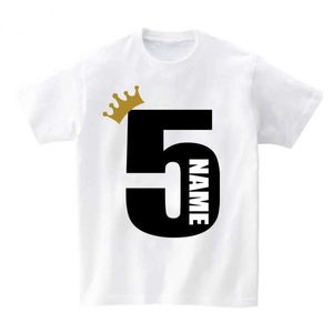 T-shirts Kids T Shirt Customized Boys T Shirts Girl Clothing Personalised Birthday AGE NAME Crown Shirt Children Tees Baby Clothes Number d240529