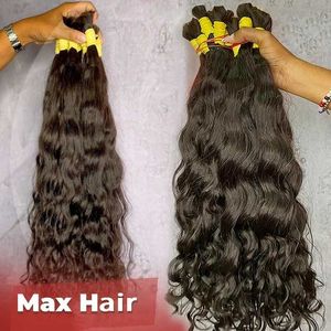 髪の毛が細胞核を持つ純粋な自然波ゆるい織りの原始的なインドの人間の髪の伸長なし織られていない髪の自然な黒い髪30 Q240529まで