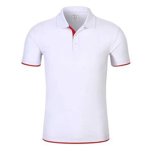 Herrpolos fast färg lapel kortärmad arbetskläder polo skjorta minimalistiska mens topp z240529