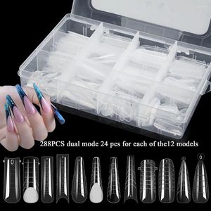 False Nails 12 Models Transparent Nail Forms For Extension Mix Clear Full Cover Press On Dual DIY Manicure Supplies