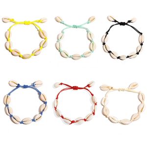 Kościki Nowe Boho Naturalne morze Shell Bracelets For Women Summer Beach Seashell String Slins CHEHEMIAN DIY Prezent Darn