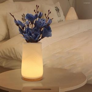 Lâmpadas de mesa Lâmpada Nórdica de Estudo Nórdico Vida Criativa 3D Impressão Floral Led Room Arte Decoração de decoração de cabeceira