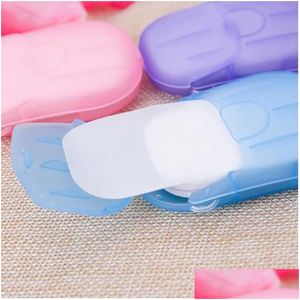 Handmade Soap 50Pcs/Box Portable Travel Paper Disposable Mini Anti Dust Washing Hand Bath Cleaning Boxed Foaming Drop Ship Delivery He Dhvc0